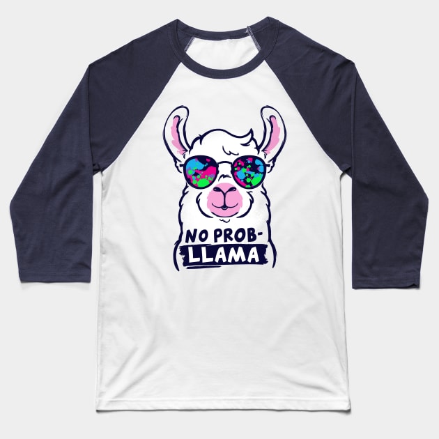 No probllama llama Baseball T-Shirt by NemiMakeit